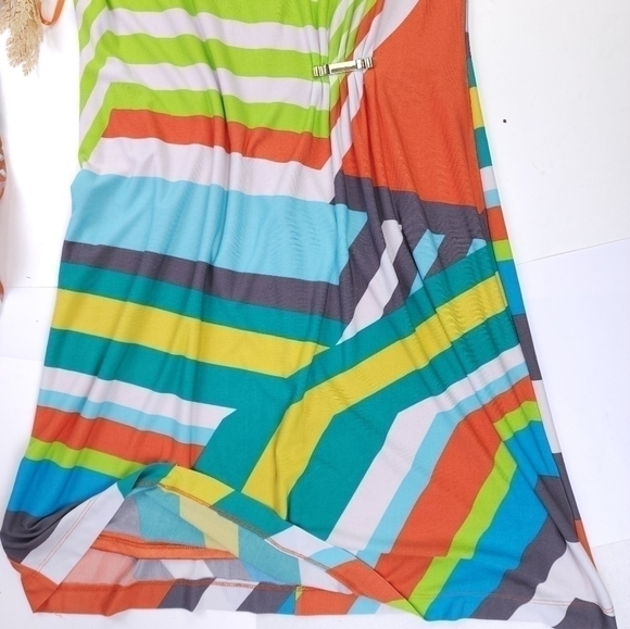 Tahari Multicolored Striped Dress Sz 14 - Picture 5 of 16